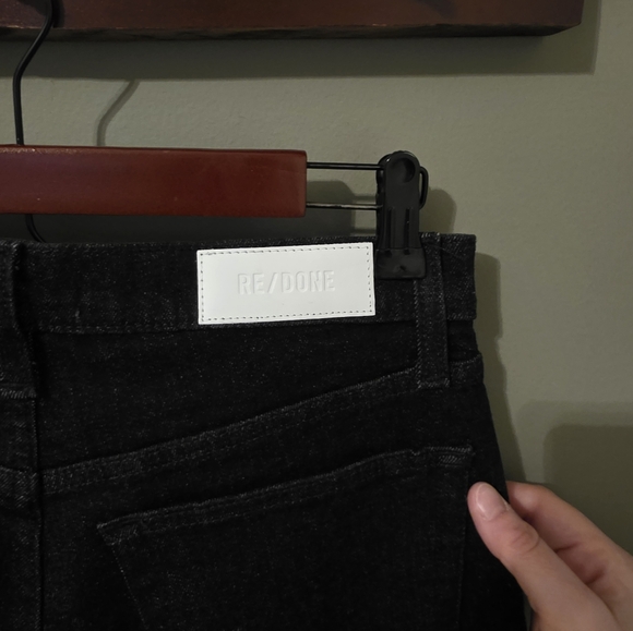 Re/Done Black Noir OP Buttonfly Raw Hem Jeans Size 29 - Picture 5 of 13